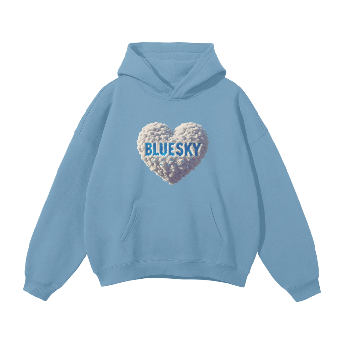 Blue Sky Oversized Fleece Hoodie